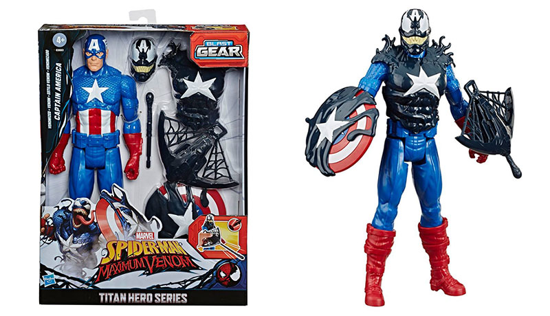 Spider- Man Maximum Venom Titan Hero Venomized Captain America Figure